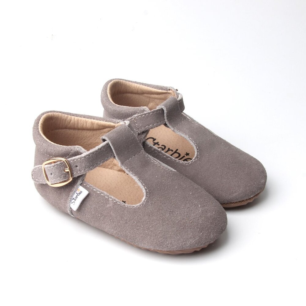 Soft-Sole Hard-Sole Gray Baby Mary Janes Gray Baby Shoes Toddler shoes dress